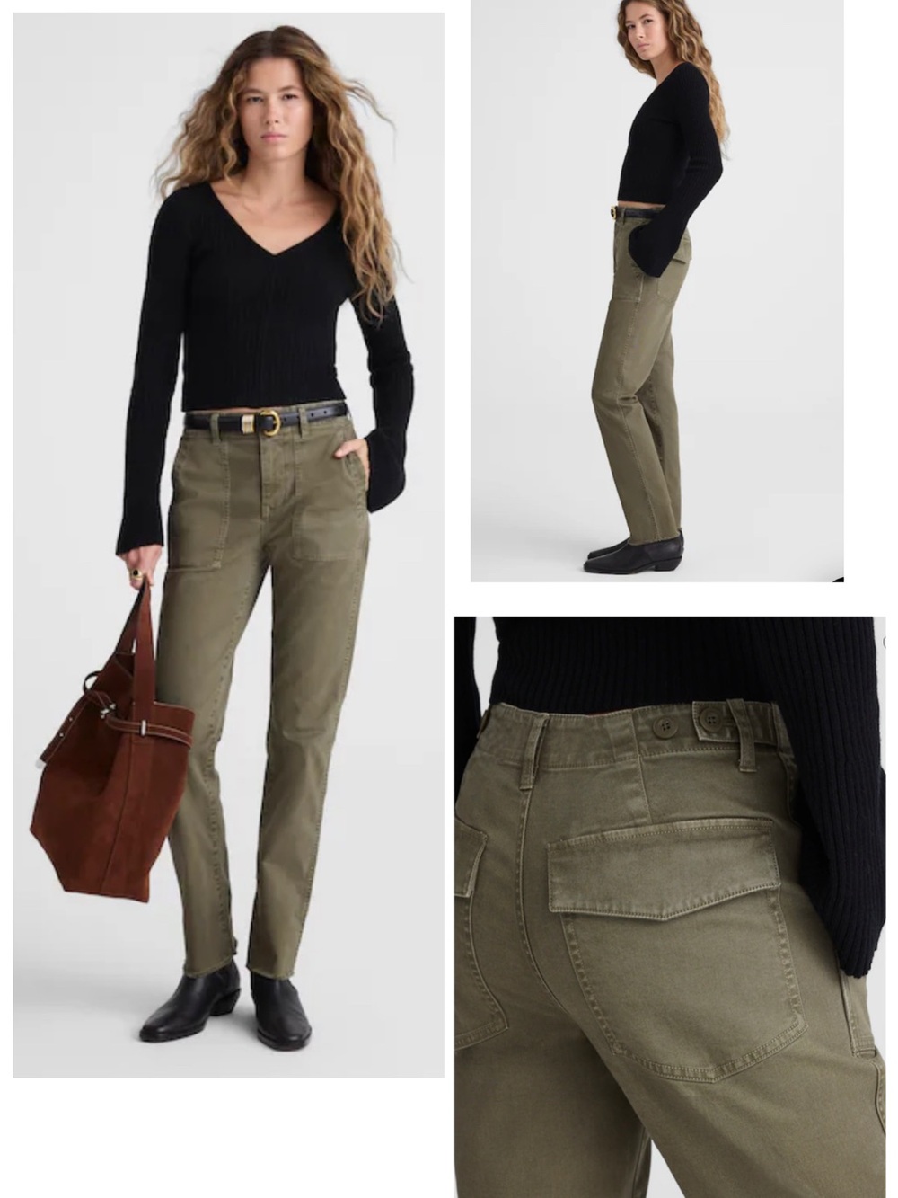 Madewell The Slim Straight Utility Pant Faded Ivy Size 30 - Picture 3 of 16